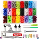 460 Sets 24 Color Snap Plastic Fasteners With Pliers Tool For Crafts & Sewing. Fixed Price $44.03.