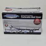 Shoreline Marine 150 Denier Reflective Poliester Trailerable Boat Cover Size. Fixed Price $49.90.