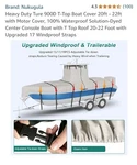 Nukugula 900D 20-22 Foot Marine Grade Trailerable T-top Boat Cover W Motor. Fixed Price $151.98.