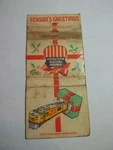 Matchbook Cover Union Pacific Railroad Seasons Greetings #203. Fixed Price $9.99.