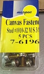 New Oem Outboard Marpac Canvas Fasteners, #7-6196, STUD-1010-32M/S 3/8, PK/5. Fixed Price $8.99.