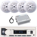 Pyle Usb Radio Player Receiver, 4X 5.25'' 100W Max White Speakers, Amplifier. Fixed Price $157.49.