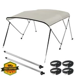 Seamander 3 Bow Bimini Top Beige 61-66"W Aluminum Frame Rear Support. Fixed Price $209.99.