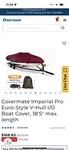 Taylor Made Covermate Imperial Pro V-hull Boat For 18.6 Max (10-SC2). Fixed Price $95.00.