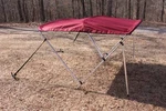 New Burgundy Vortex 3 Bow Bimini Top 6' Long / 67-72" Wide, 46" Tall. Fixed Price $245.99.