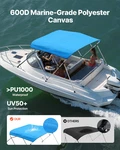 3 Bow Boat Bimini Top, Pacific Blue. Fixed Price $147.74.