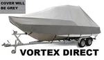 New Vortex Grey 19' T-top Center Console Boat Cover. Fixed Price $329.00.