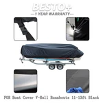 Usa Boat Cover V-hull Runabouts Black Yacht 420D 11-13FT Waterproof. Fixed Price $21.58.