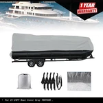 21-24 Ft Waterproof Gray Boat Cover Trailerable Pontoon Dust Resistant. Fixed Price $34.46.