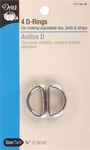 Dritz 117-34-65 Metal "d" Rings 3/4" 4/PKG-NICKEL. Fixed Price $8.73.