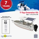 Oceansouth T-top Extension Kit, Boat Stern Shade Extends Up 4' 5' Gray. Fixed Price $133.37.