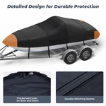 Heavy Duty Boat Cover Trailerable Fishing Ski Bass V-hull Runabouts Waterproof. Fixed Price $89.59.