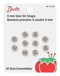Dritz Size Nickel Plated Brass Sew On Snaps Pack Of 10 Durable Fasteners. Fixed Price $8.99.