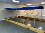 Cro Sunpro Sunrider 15 Long 8.5' Wide Complete Dual Bimini Kit Round Tube Blue. Fixed Price $1199.00.