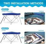 Naviskin Pacific Blue 3 Bow 6'L X 46" H 67"-72" Bimini Top Cover Includes Mo. Fixed Price $117.00.