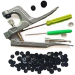 100 Complete Sets Black Plastic Snaps Hand-held Pliers Tool Installs Size 20,.... Fixed Price $24.08.