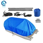 Blue Boat Cover Waterproof Heavy Duty Fabric Trailerable Pontoon 21-24 Ft. Fixed Price $36.35.