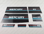 Mercury 40 Hp Two Stroke Oil Injected Classic 1990 Outboard Engine Decals Set. Fixed Price $53.38.