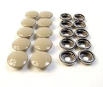 Stainless Steel Snap Fasteners, Buckskin, Cap & Socket Only, Marine Grade, 10 Pc. Fixed Price $12.89.
