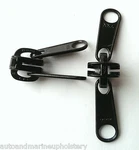 #8 Ykk Black Zipper Sliders Vislon Set Of (2) For Molded Plastic Tape. Fixed Price $11.28.