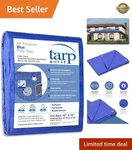All-purpose 10' X 12' Blue Poly Tarp Lightweight, Tear Resistant, Waterproof. Fixed Price $20.49.