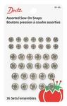 Dritz Nickel Plated Brass Sew On Snaps Set 12 Size 10 20 40 For Clothing Acce.... Fixed Price $8.19.