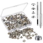 200 Pieces 50SETS Snap Fastener Kit Tool 5/8 15MM Button Leather Silver. Fixed Price $19.80.