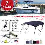 Oceansouth 3 Bow Bimini Top Boat Cover 4FT Long With Rear Support Poles. Fixed Price $197.23.