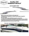 Sea Ray 240 Sundeck Reproduction Graphics/stripes/decals. Fixed Price $320.72.