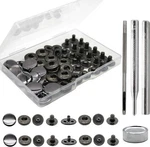 Raydodo 12 Set Leather Snap Fasteners Kit, 15MM Metal With Tools, Black. Fixed Price $17.18.