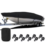 V-hull Boat Cover 22'-24' Waterproof, Beam Width 116" Trailerable Mooring, Black. Fixed Price $113.89.