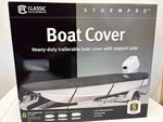Classic Accessories Stormpro Heavy Duty Boat Cover W/ Pole, Fits 14-16 Ft. *new*. Fixed Price $115.61.