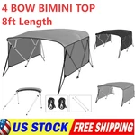 Boat Bimini Top 4 Bow Canopy Cover 8FT Long With Frame & Rear Poles Sidewalls. Fixed Price $159.99.