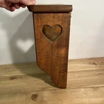 Vintage Wood Heart Cut Out Wall Shelf Towel Bar Rustic Cottage Core Farmhouse. Fixed Price $25.00.