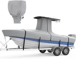 Rvmasking 1200D T-top Boat Cover 20-22 Ft Beam 106 Gray Waterproof + Motor. Fixed Price $176.46.