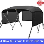 Kakit 4 Bow Bimini Tops For Boats With 3 Mesh Sidewalls Rear Support Poles. Fixed Price $206.99.