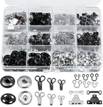 Kopox 180PCS Hook And Eye Sewing Kit With Garment Buttons, Black. Fixed Price $8.83.